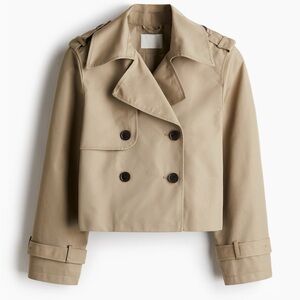 H&M Tan Cropped Trench Coat